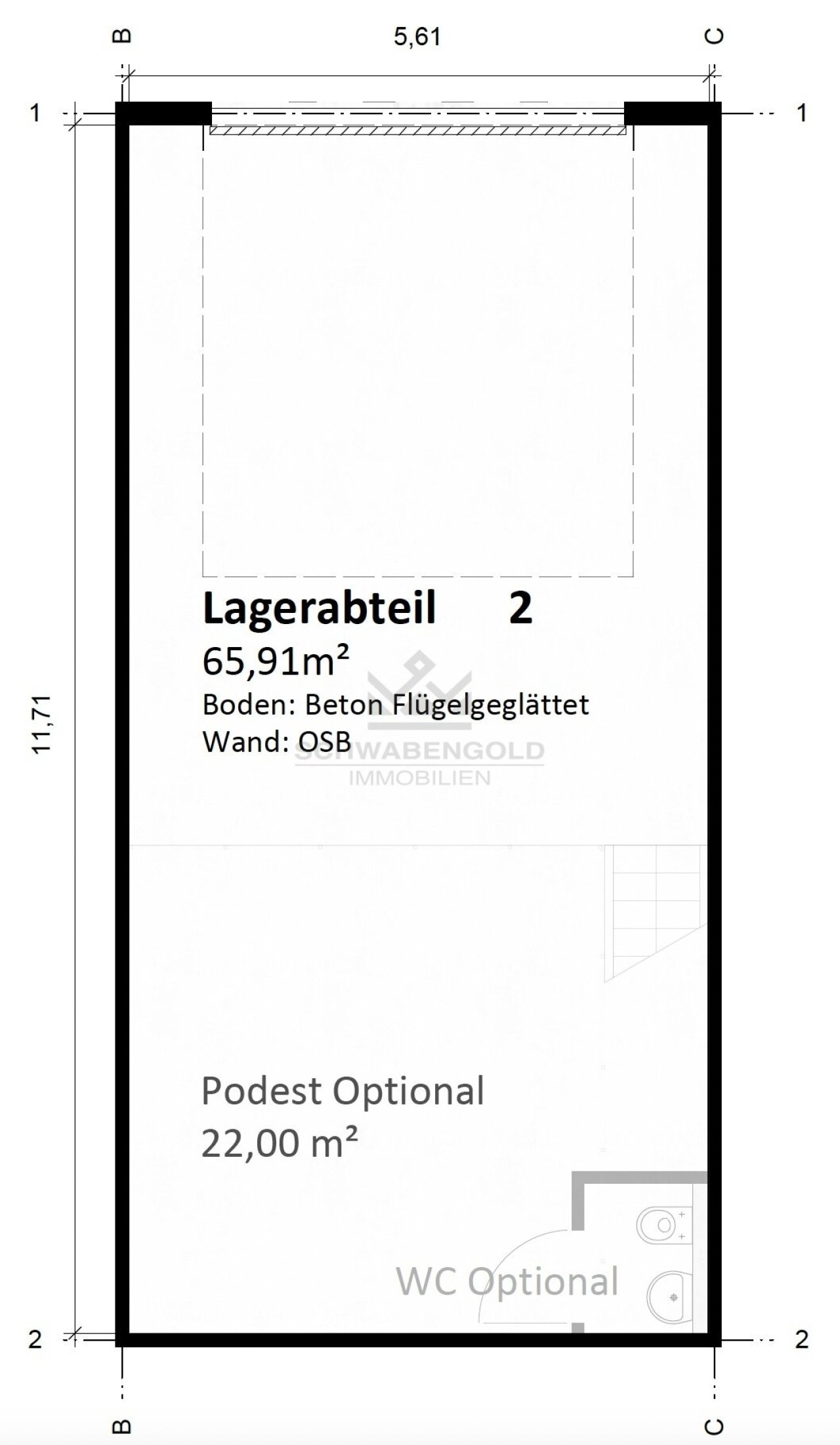 **MwSt. ausweisbar: Neubau moderner Gewerbe- und Lagerflächen im Gewerbepark Straß** (003-018) — Grundriss