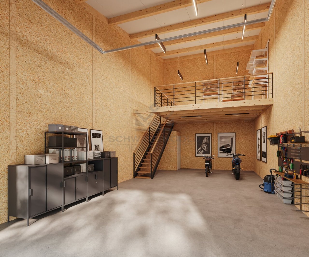 **MwSt. ausweisbar: Neubau moderner Gewerbe- und Lagerflächen im Gewerbepark Straß** (003-018) — Innenansicht / Visualisiert